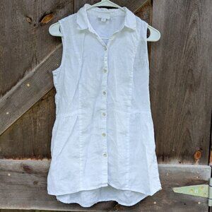 J. Jill 100% Linen Sleeveless Button-up Top